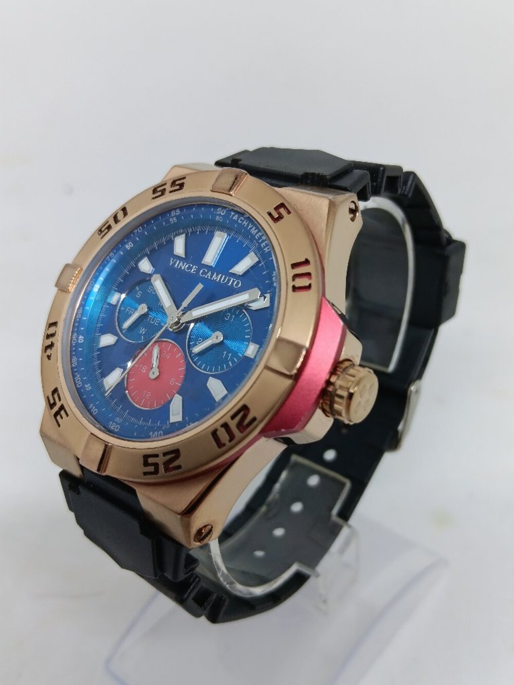 Vince Camuto VC/1010BLRG "The Master" Men's 43mm Rose S/Steel Blue Dial Watch